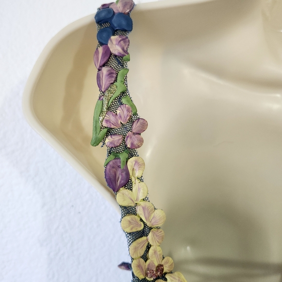 Ema Savahl 'Couture' Line Floral Embroidered Red Carpet Corset Top - Picture 10 of 14